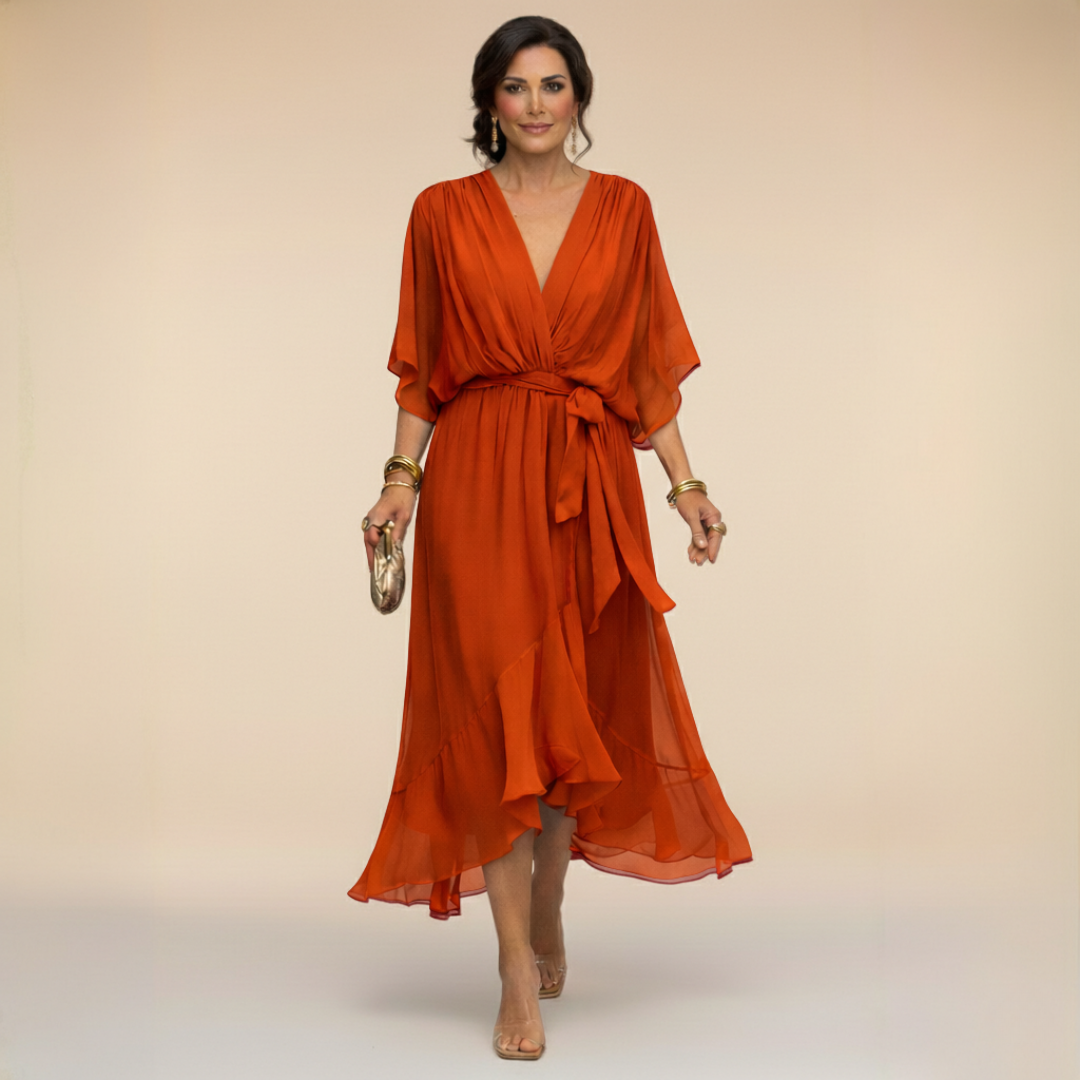 Vivienne | V-Neck Chiffon Dress