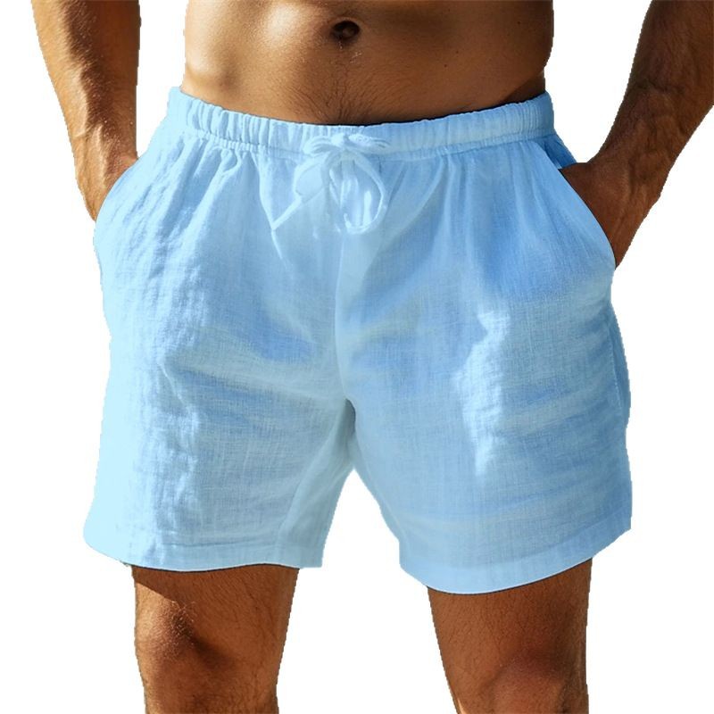 King - Men's Cotton Linen Drawstring Summer Shorts