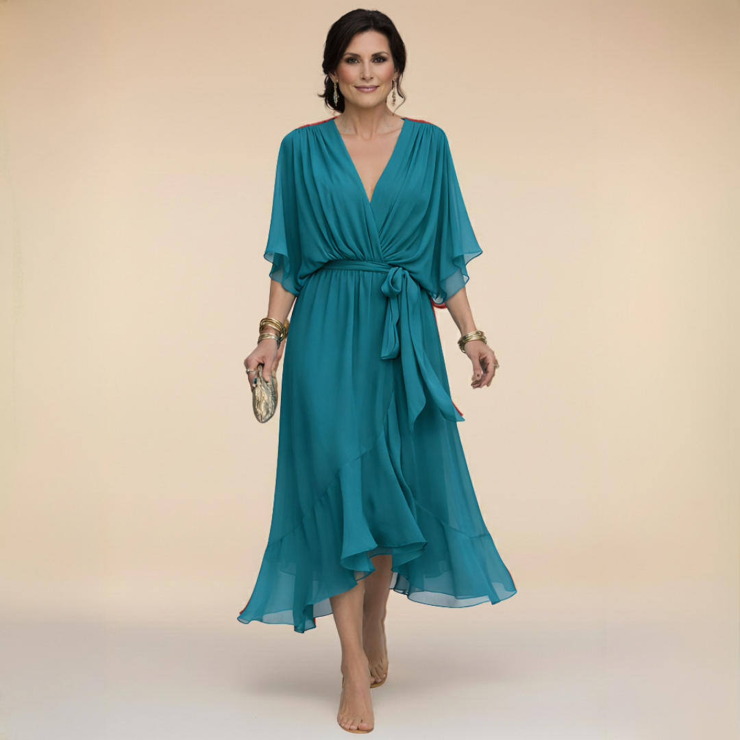 Vivienne | V-Neck Chiffon Dress