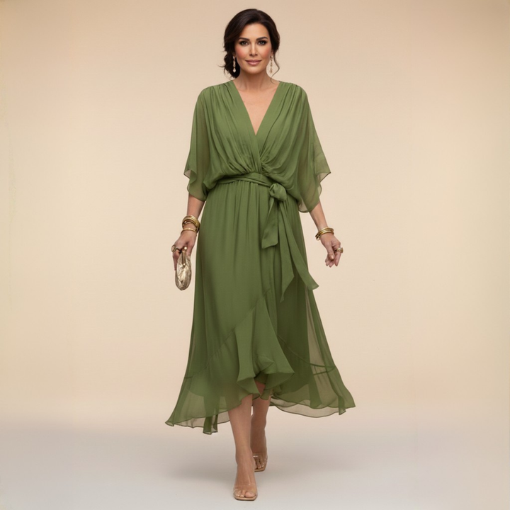 Vivienne | V-Neck Chiffon Dress