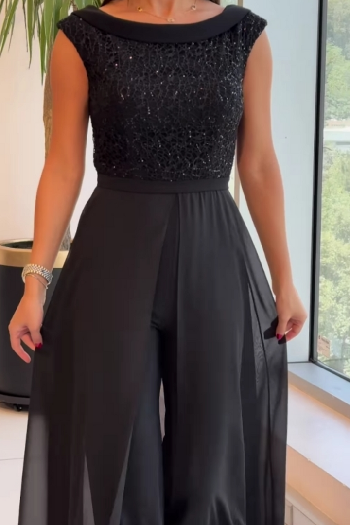 Darlene | Textured Tulle Jumpsuit
