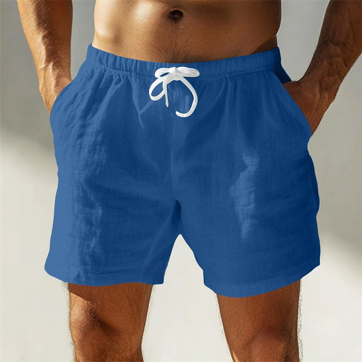 King - Men's Cotton Linen Drawstring Summer Shorts