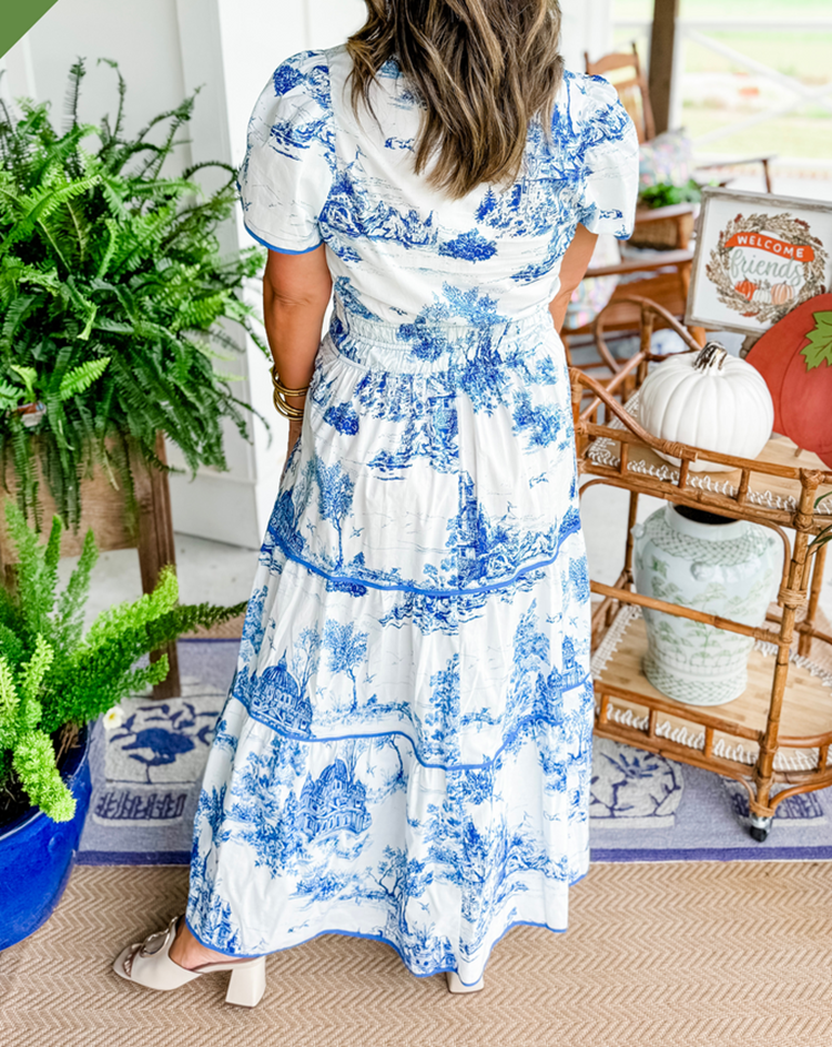 Margot | Classic Toile Maxi Dress