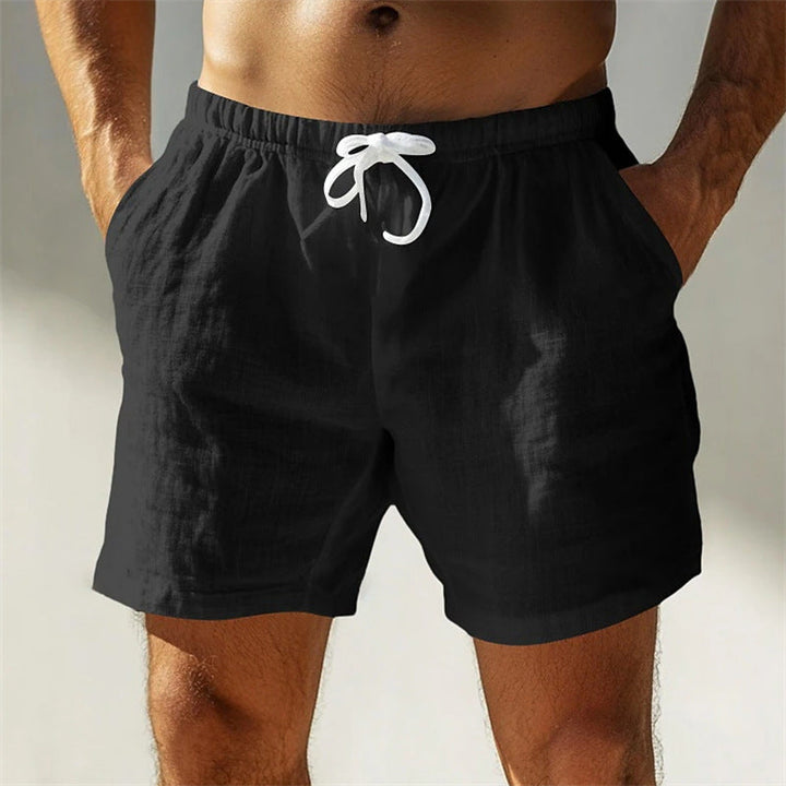 King - Men's Cotton Linen Drawstring Summer Shorts