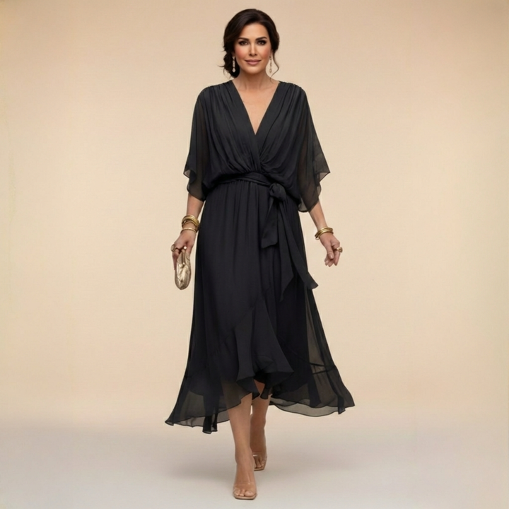 Vivienne | V-Neck Chiffon Dress