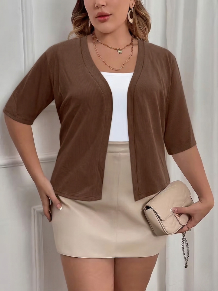 Gwendolyn | Plus Size Half Sleeve Stretch Cardigan