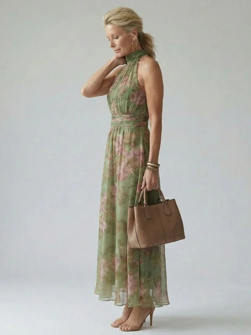 Mirelle - Gathered Halter Midi Dress
