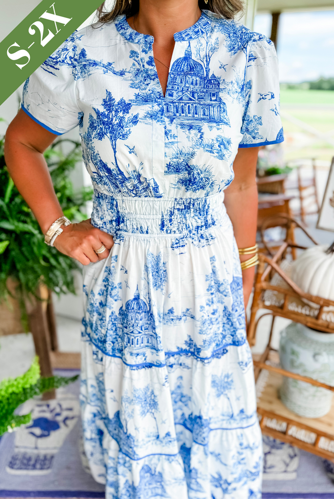 Margot | Classic Toile Maxi Dress