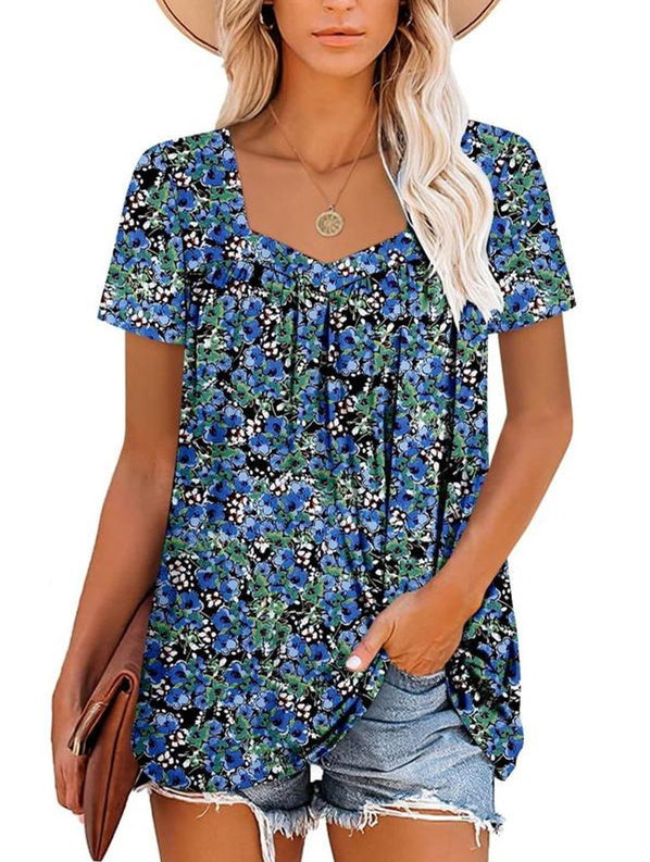 JANET | COZY TOP WITH SHORT SLEEVES & PRINT