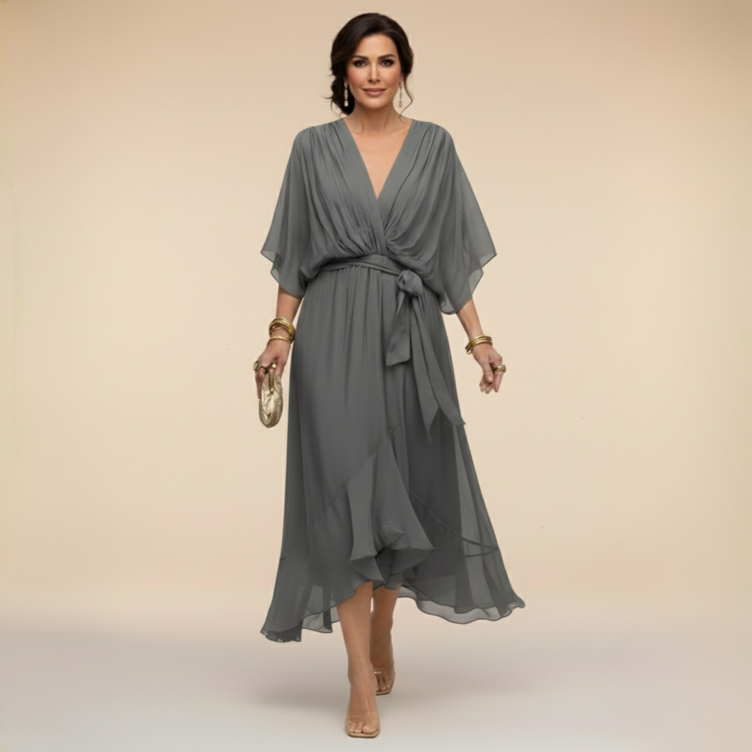 Vivienne | V-Neck Chiffon Dress