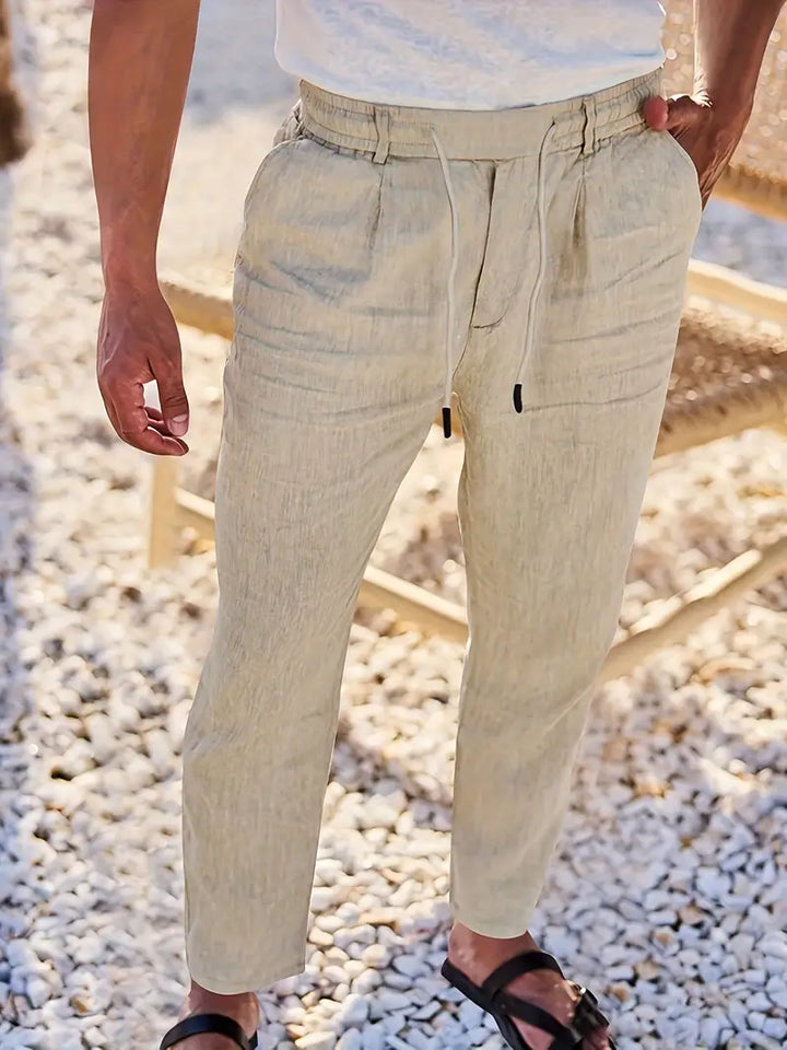 NICHOLS | WIDE LINEN PANTS WITH CORD
