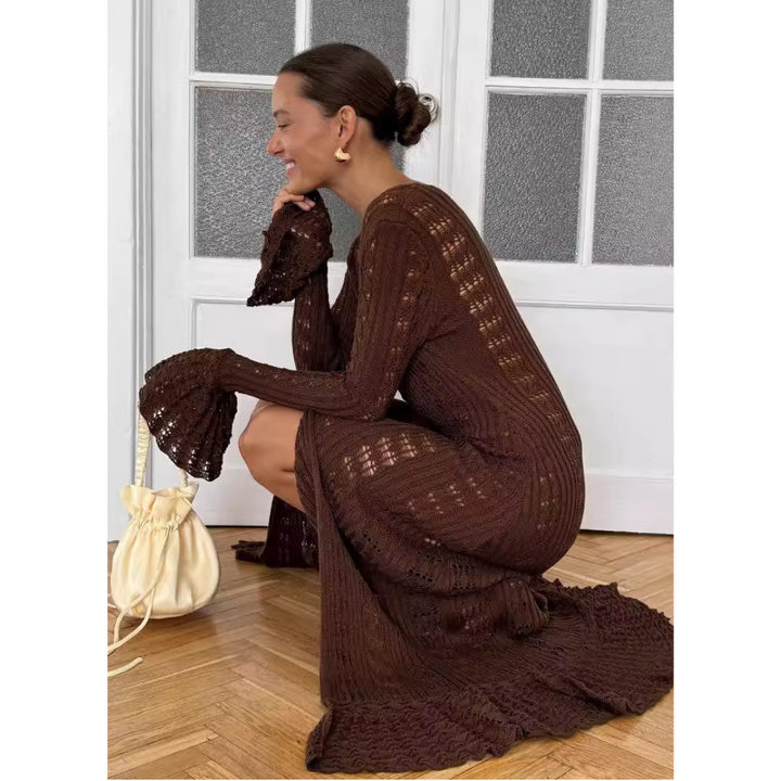 ADOWBI™ - Chic Flounce Sleeve Fitted Button Cardigan