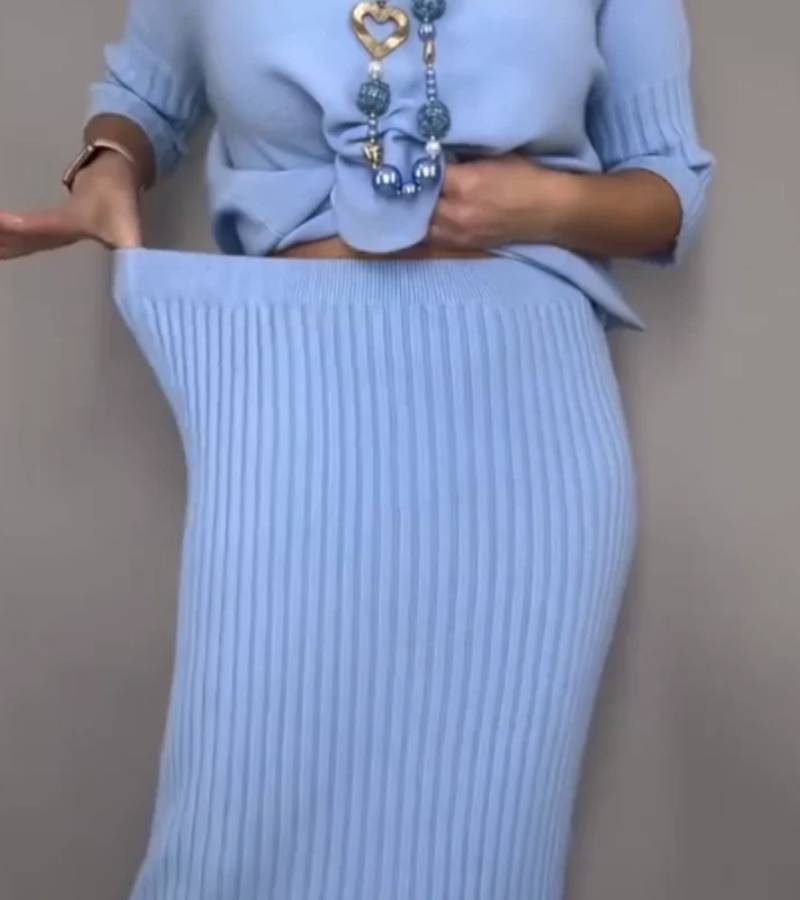 Elaine | Ribbed Skirt Comfort Set