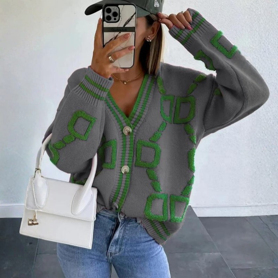 ELEA™ - Classy Button Down Long Sleeve Cardigan