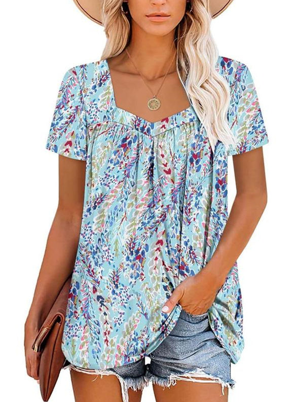 JANET | COZY TOP WITH SHORT SLEEVES & PRINT