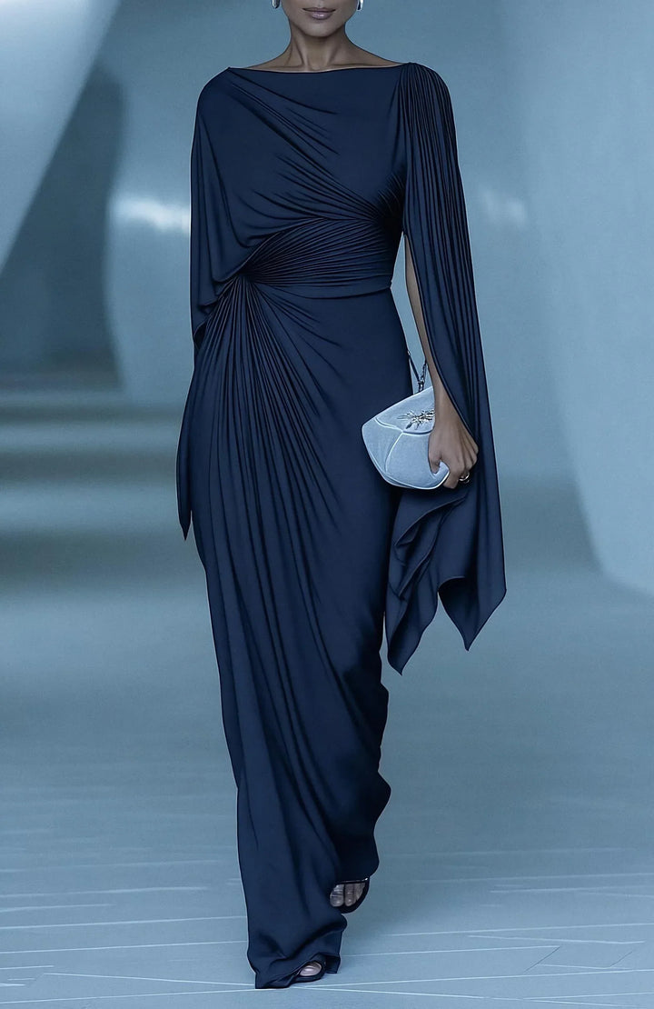 Mildred | Pleated Drape Maxi Dress