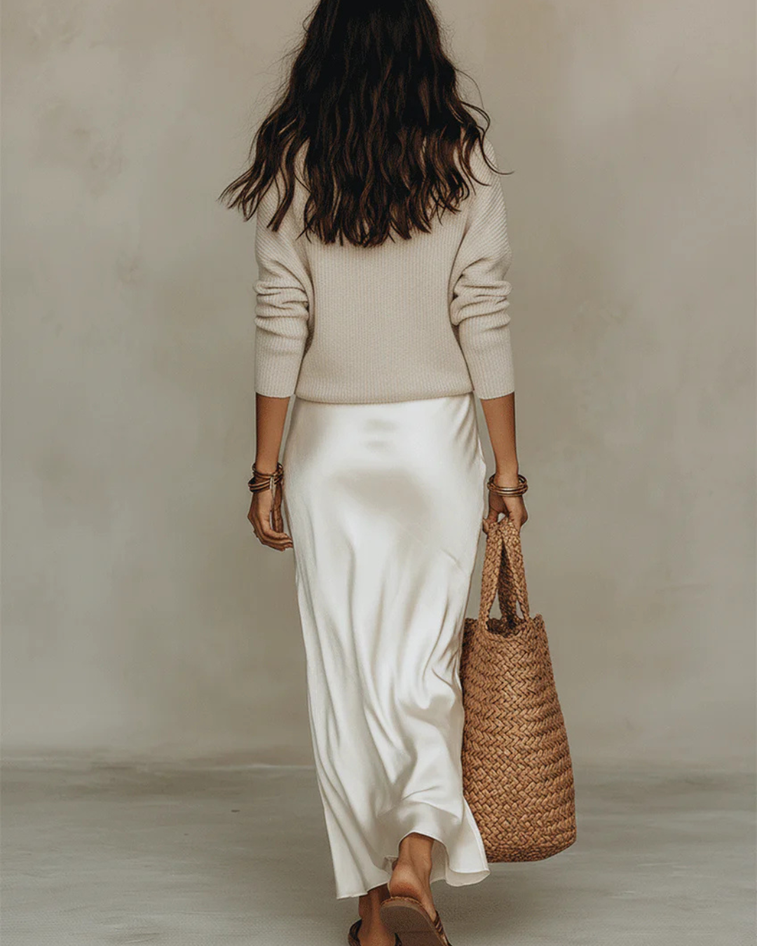 Frances | Satin Midi Dress with Included Sweater
