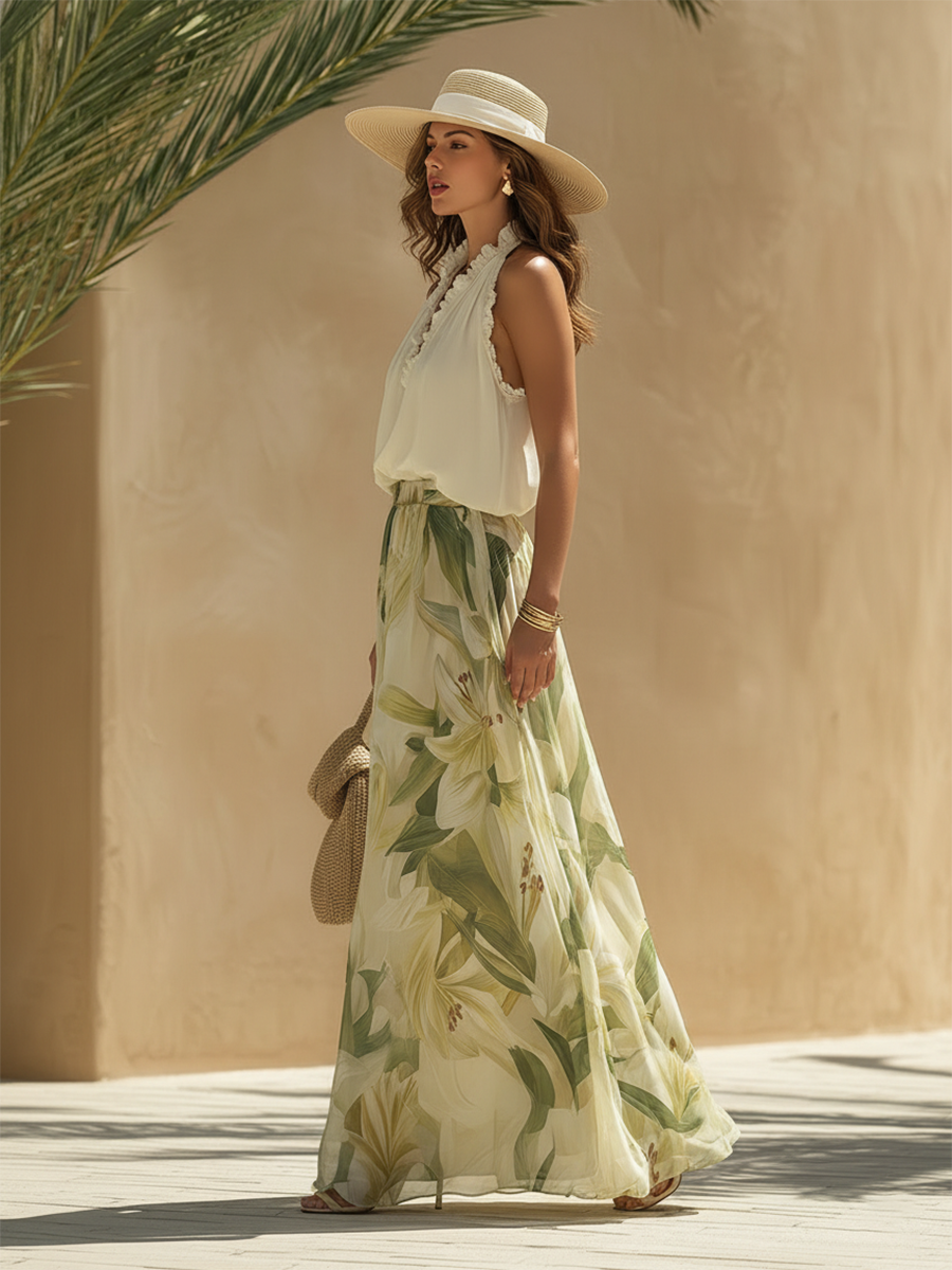 Edith | Elegant Lily Print Fluid Co-ord Set