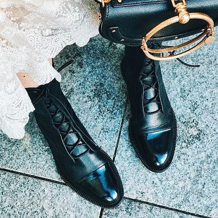 Mireille – Women's British-Style Patent Leather Boots