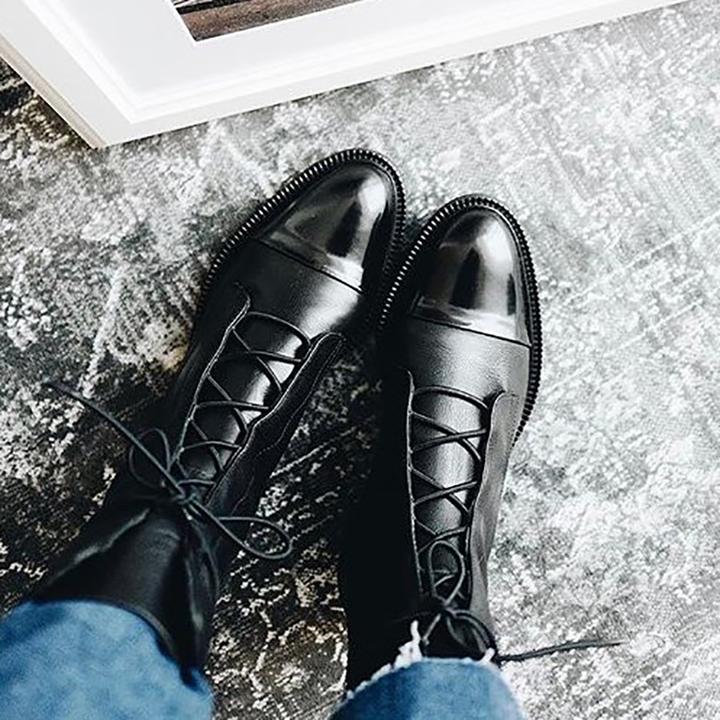 Mireille – Women's British-Style Patent Leather Boots