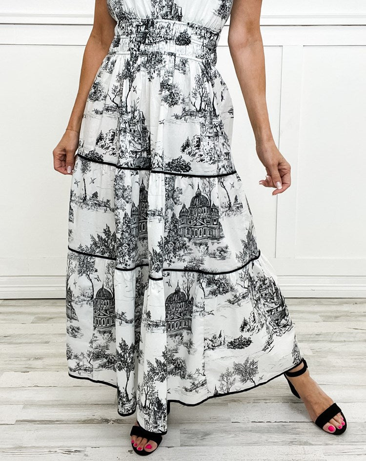 Margot | Classic Toile Maxi Dress