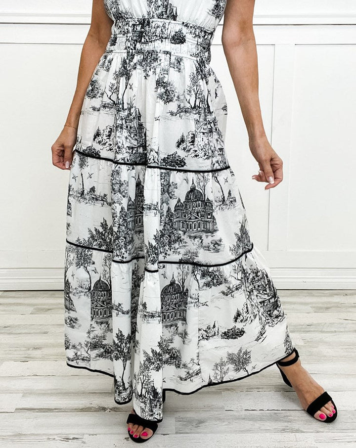 Margot | Classic Toile Maxi Dress