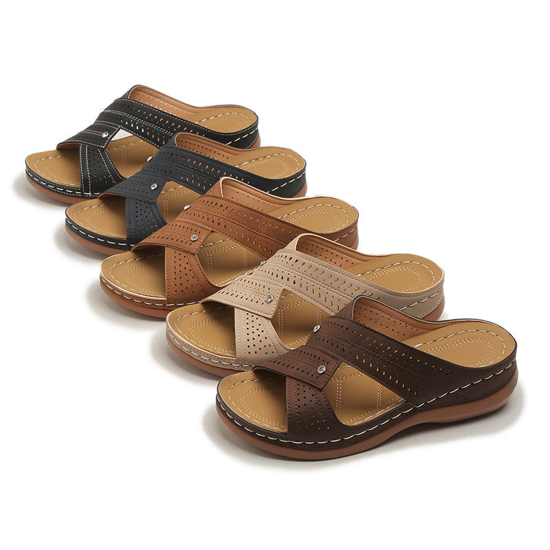 SUSAN | CROSSOVER ORTHOPEDIC WEDGE SANDALS