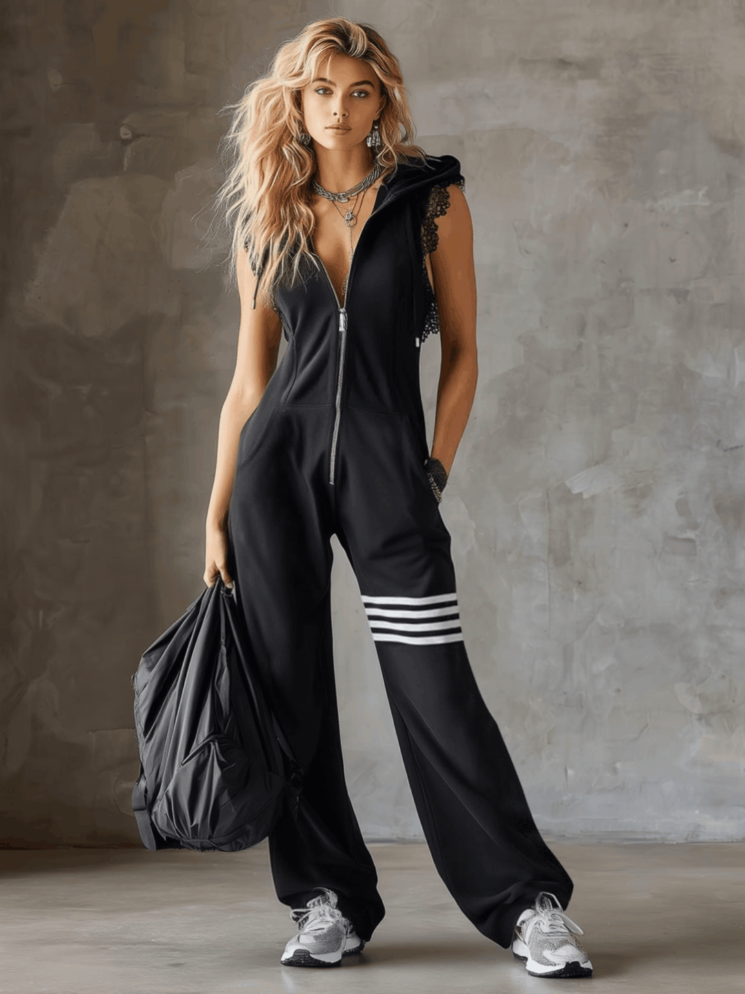 Linda | Retro Hooded Striped Tracksuit