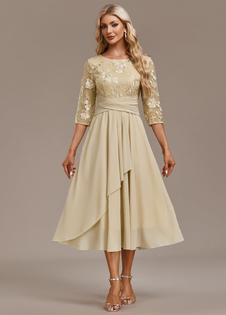 Lorraine | Navy Lace Midi Dress