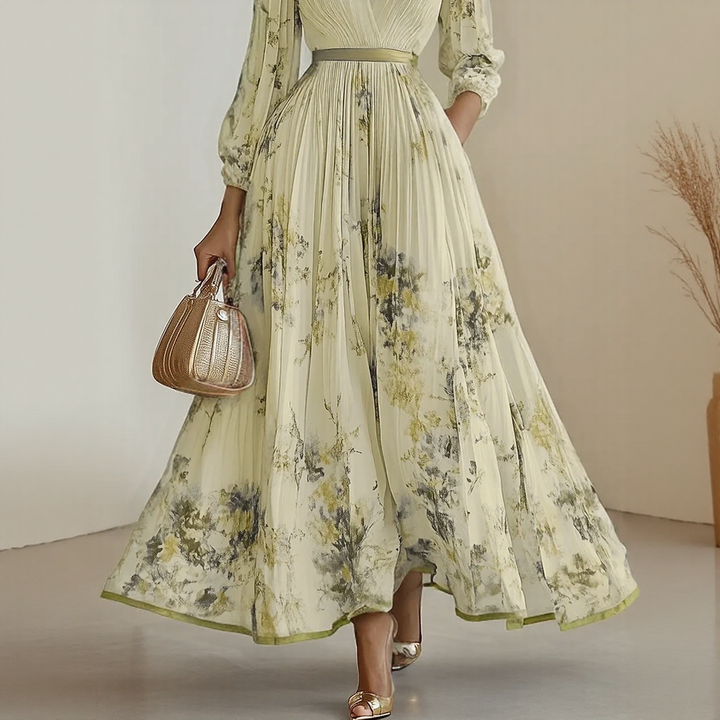 Elaine | Elegant Pleated Maxi Dress
