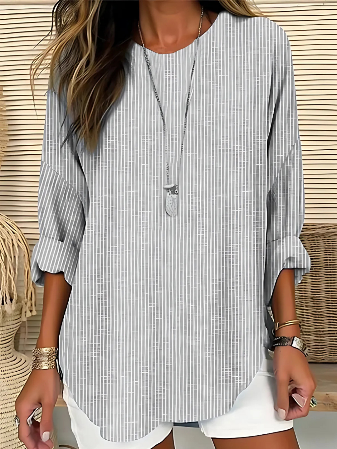 Margaret | Trendy Striped Blouse
