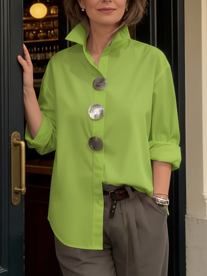 Rosaline - Statement Button Stand Collar Blouse