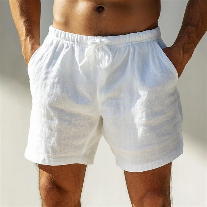 King - Men's Cotton Linen Drawstring Summer Shorts