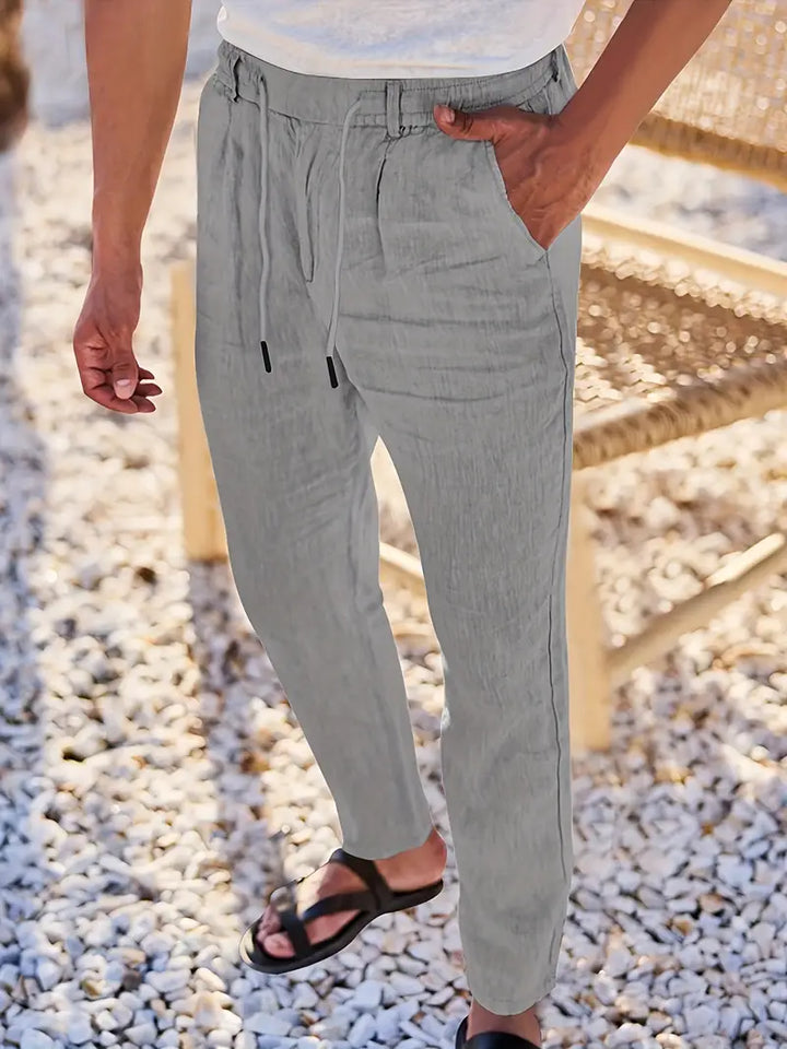 NICHOLS | WIDE LINEN PANTS WITH CORD
