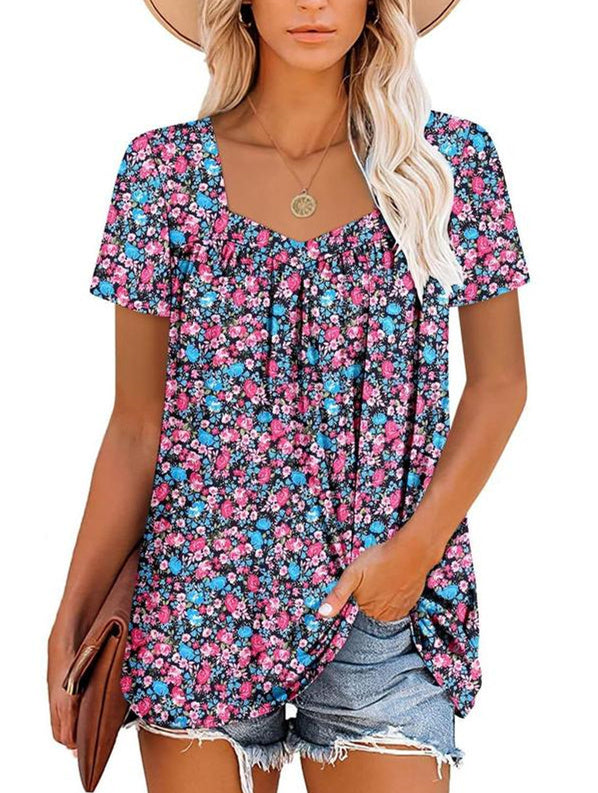 JANET | COZY TOP WITH SHORT SLEEVES & PRINT