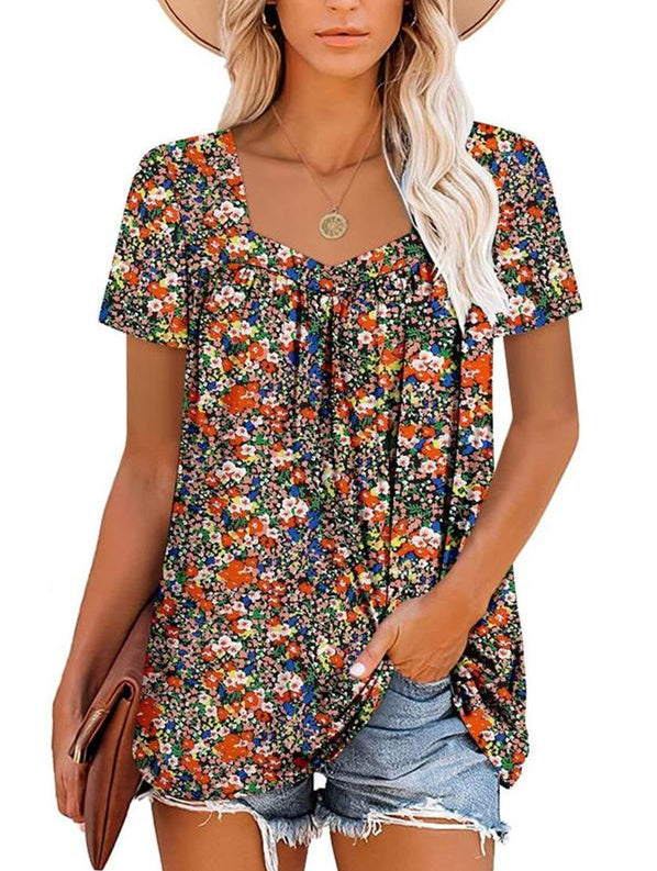 JANET | COZY TOP WITH SHORT SLEEVES & PRINT