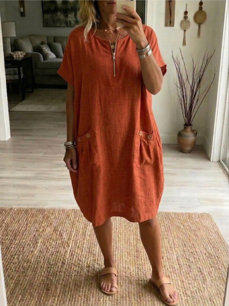 Evelyn | Zip-Front Dress