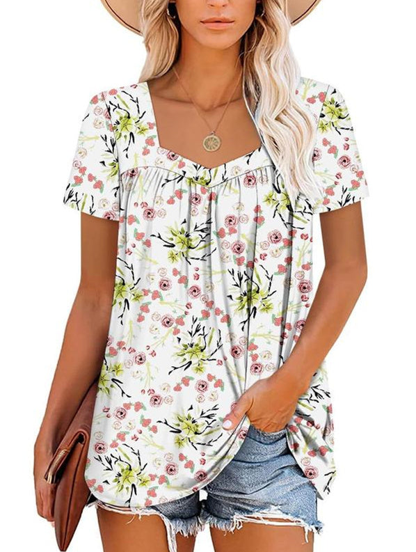 JANET | COZY TOP WITH SHORT SLEEVES & PRINT