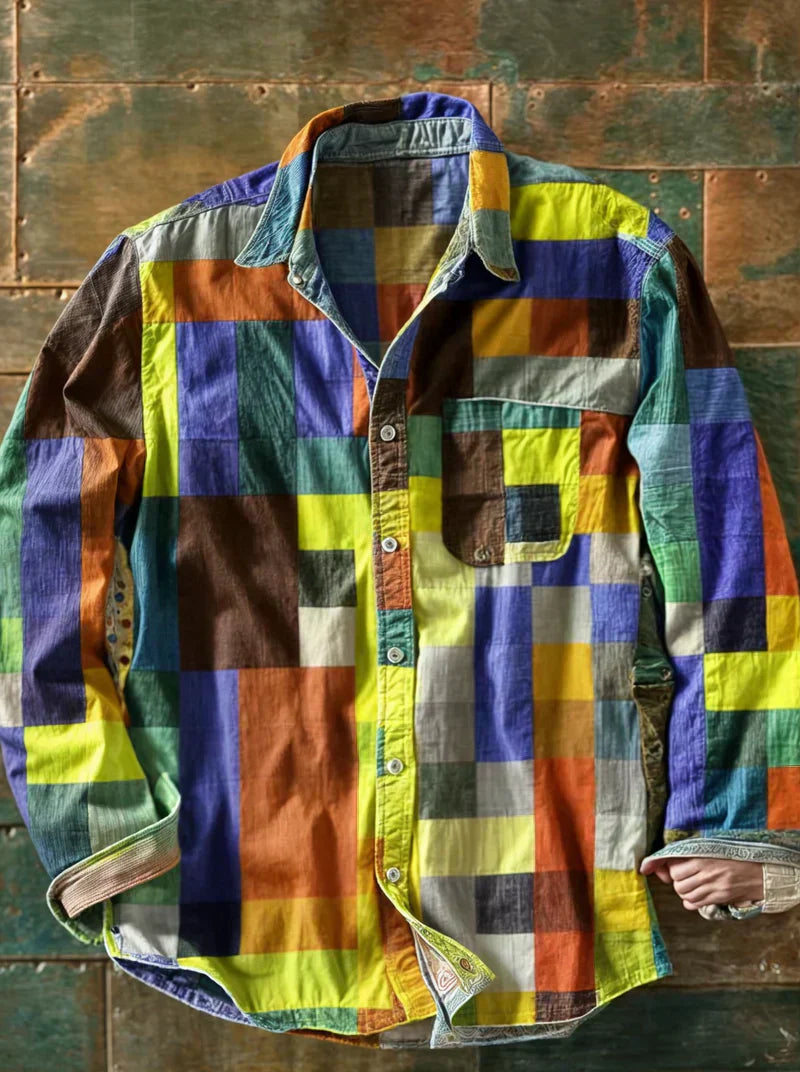 Russel | Premium Patchwork Shirt – Unique Style & Comfortable Fit