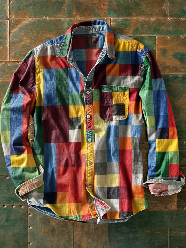 Russel | Premium Patchwork Shirt – Unique Style & Comfortable Fit