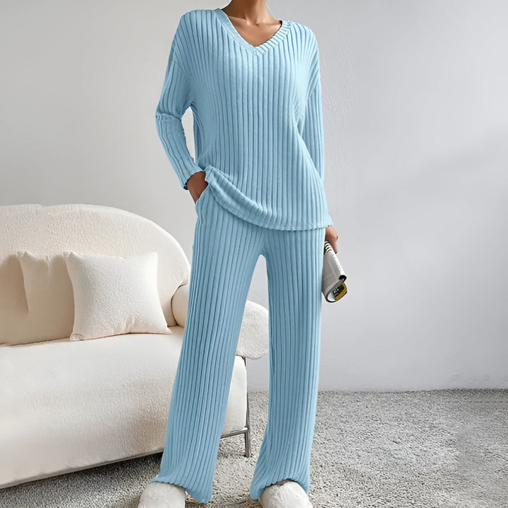 IRENE™ – Ribbed V-Neck Sweater Set