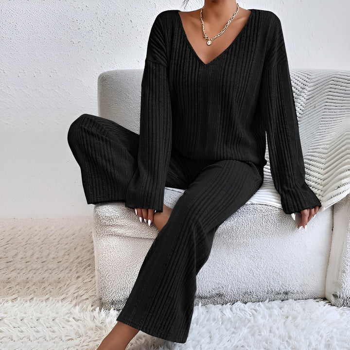 IRENE™ – Ribbed V-Neck Sweater Set