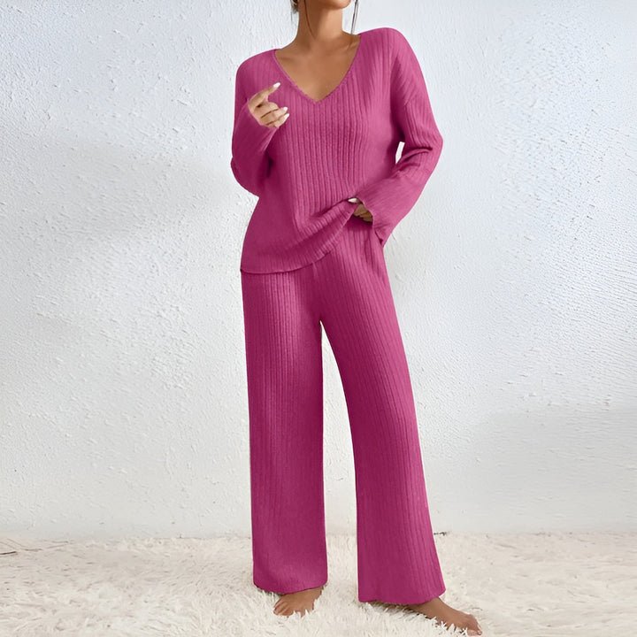 IRENE™ – Ribbed V-Neck Sweater Set