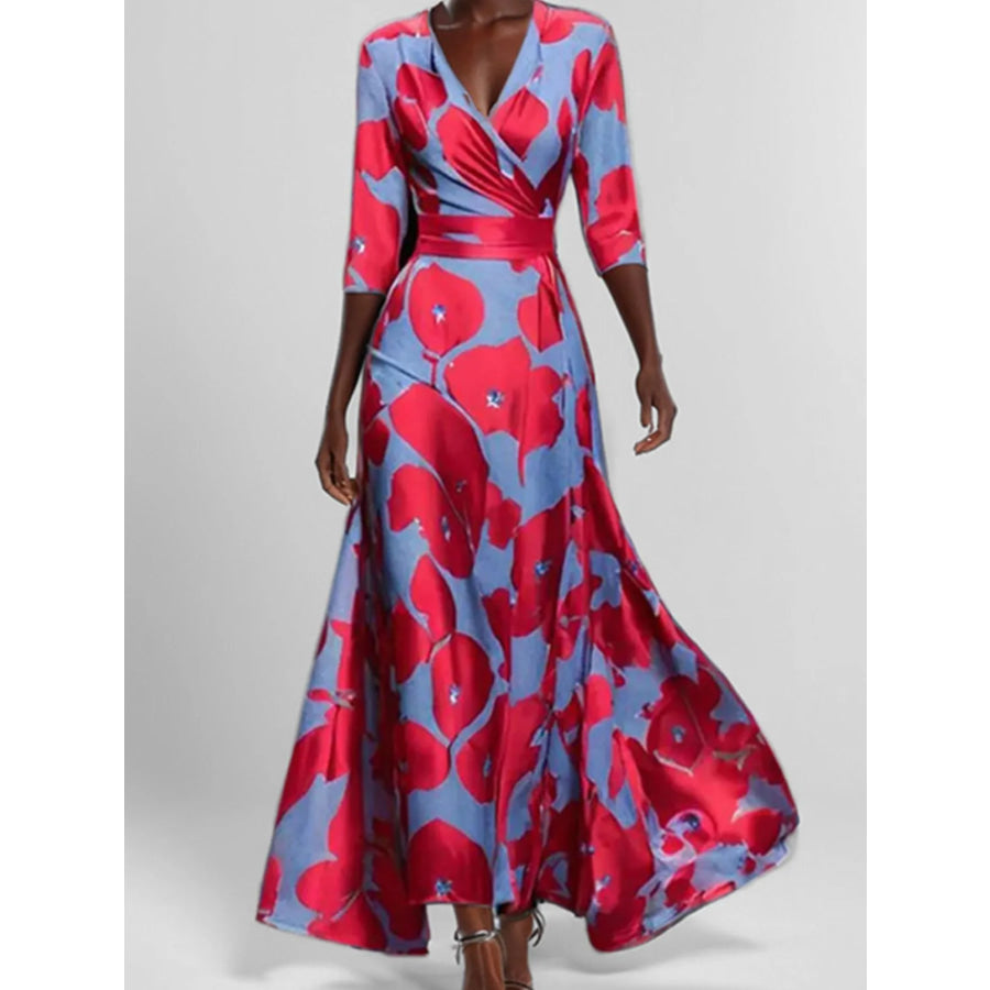 LOIS™ – Floral Print Half Sleeve Maxi Dress