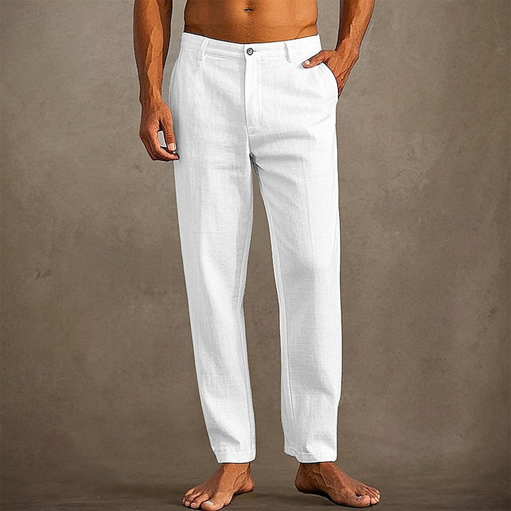 Marco - Men's Summer Linen Trousers Straight Leg Casual Pants