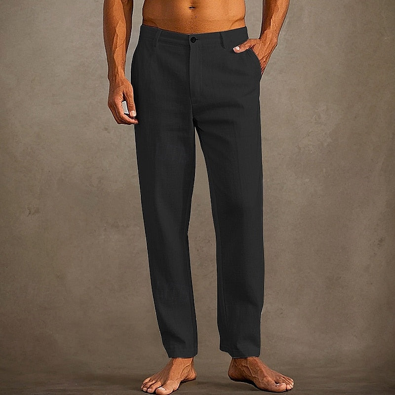 Marco - Men's Summer Linen Trousers Straight Leg Casual Pants