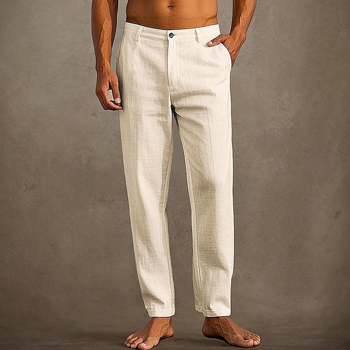Marco - Men's Summer Linen Trousers Straight Leg Casual Pants
