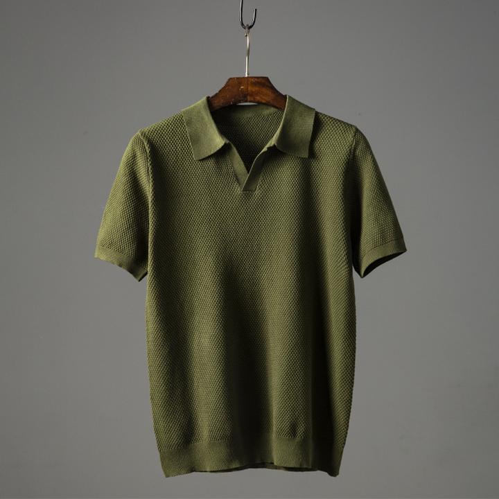 Blake | Men's Textured Short Sleeve Classic Polo Shirt
