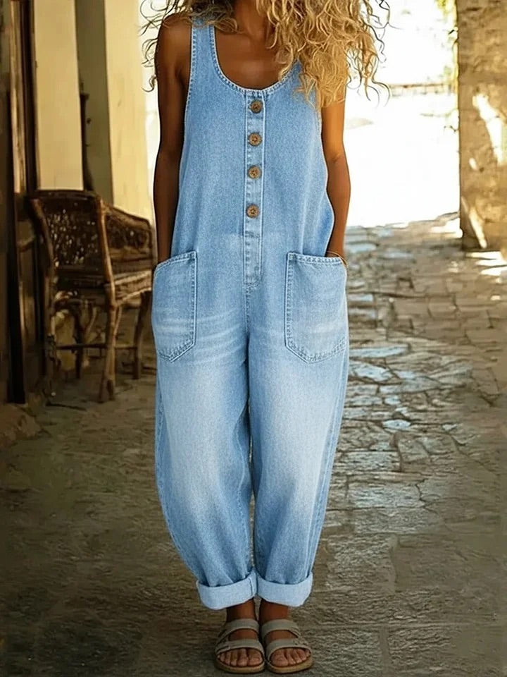 Kathleen | Vintage-Style Denim Jumpsuit