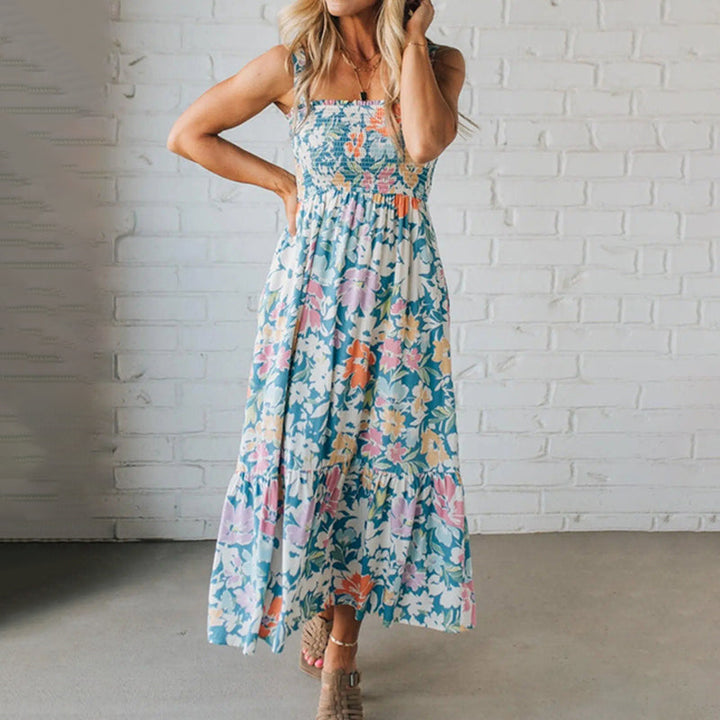 Joyce | Floral Maxi Dress with Smocked Bodice